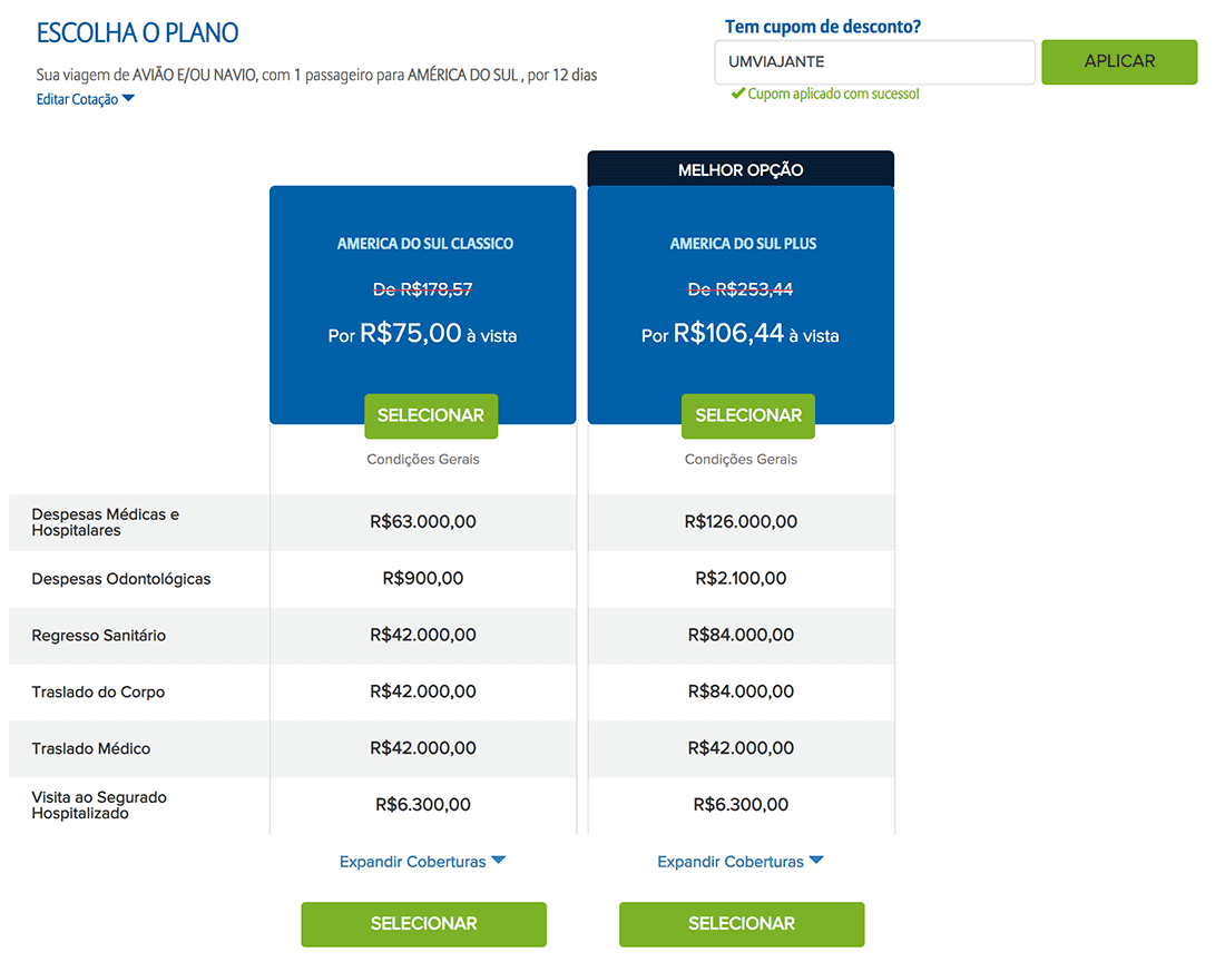 Seguro Viagem América do Sul com Desconto