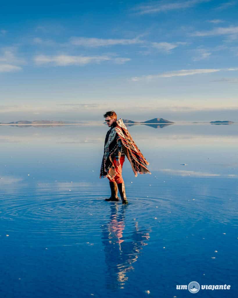 Pôr do sol no Salar de Uyuni