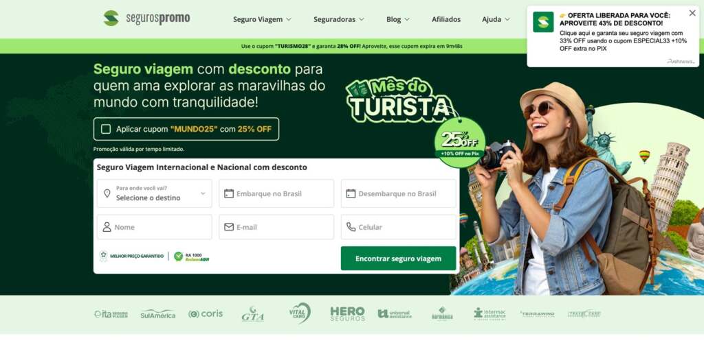 Cupons de desconto do Seguros Promo