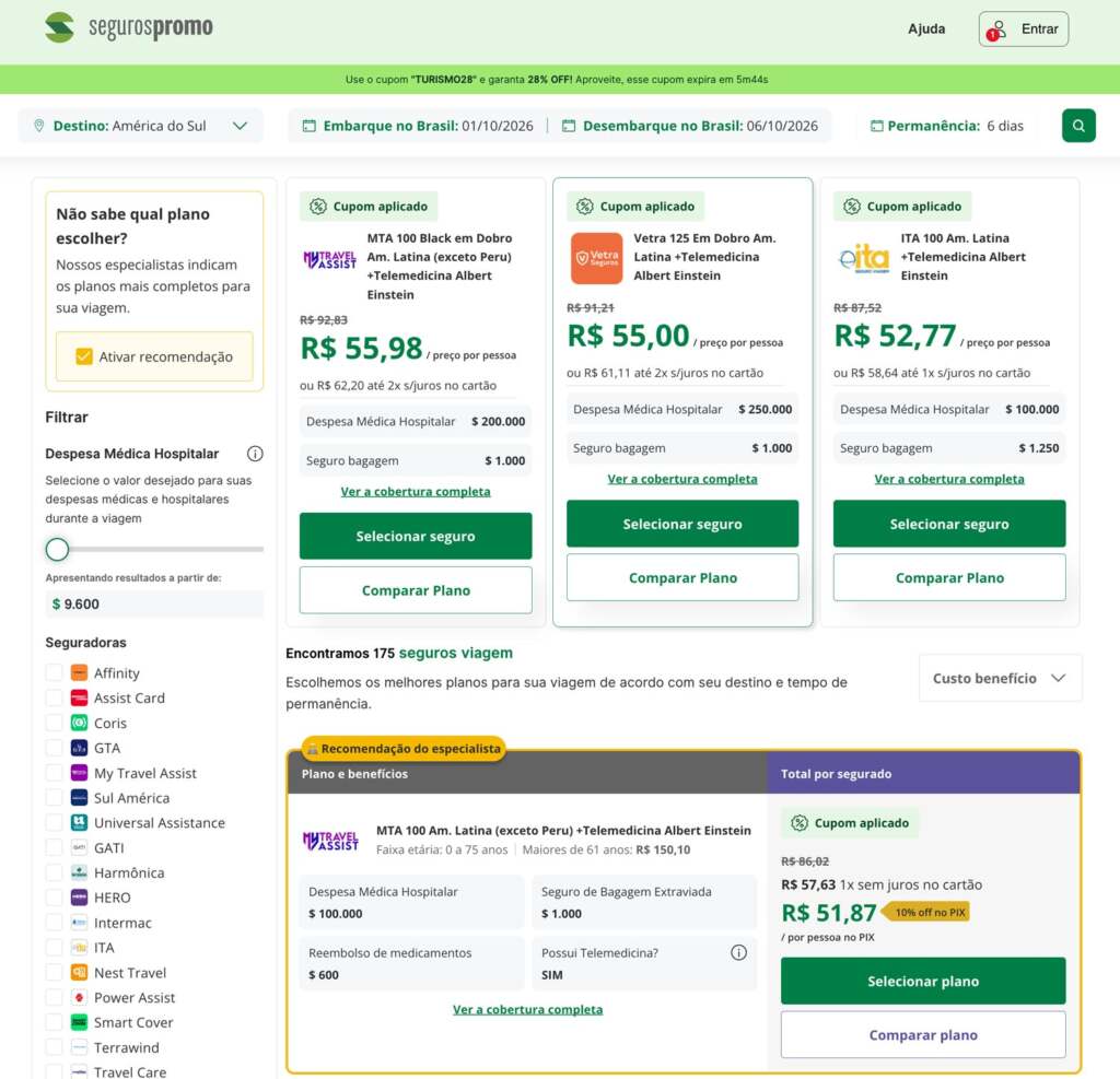 Seguro Viagem Argentina para 6 dias de viagem